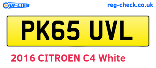PK65UVL are the vehicle registration plates.