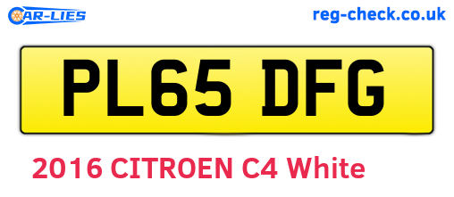 PL65DFG are the vehicle registration plates.