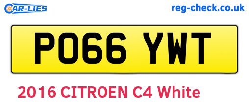 PO66YWT are the vehicle registration plates.