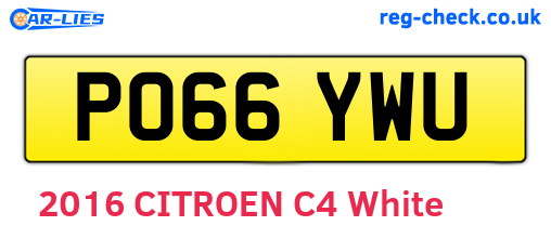 PO66YWU are the vehicle registration plates.