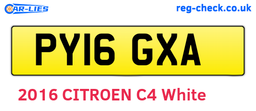PY16GXA are the vehicle registration plates.