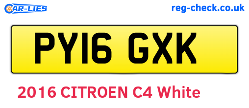 PY16GXK are the vehicle registration plates.