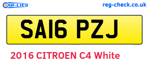 SA16PZJ are the vehicle registration plates.