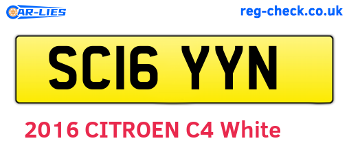 SC16YYN are the vehicle registration plates.