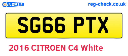 SG66PTX are the vehicle registration plates.