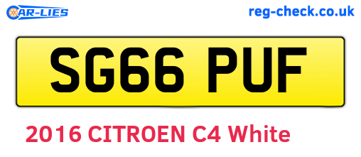 SG66PUF are the vehicle registration plates.
