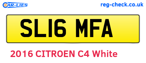 SL16MFA are the vehicle registration plates.