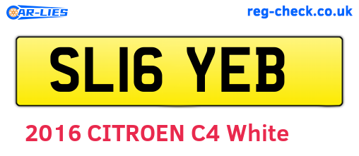 SL16YEB are the vehicle registration plates.