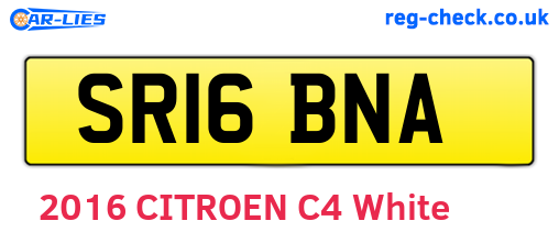 SR16BNA are the vehicle registration plates.