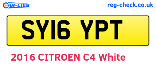 SY16YPT are the vehicle registration plates.