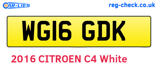 WG16GDK are the vehicle registration plates.