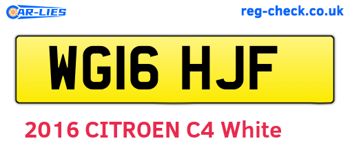 WG16HJF are the vehicle registration plates.