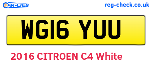 WG16YUU are the vehicle registration plates.