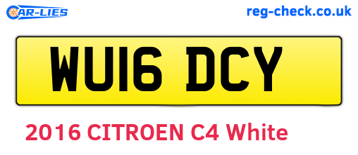 WU16DCY are the vehicle registration plates.