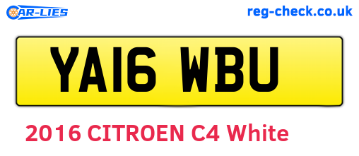 YA16WBU are the vehicle registration plates.