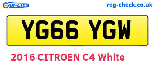 YG66YGW are the vehicle registration plates.