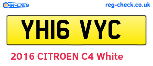 YH16VYC are the vehicle registration plates.