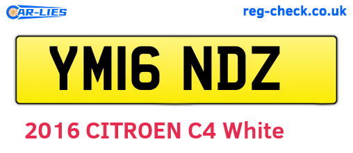YM16NDZ are the vehicle registration plates.