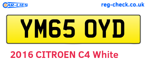 YM65OYD are the vehicle registration plates.