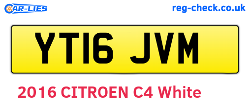 YT16JVM are the vehicle registration plates.