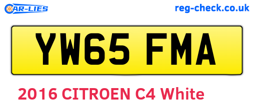 YW65FMA are the vehicle registration plates.