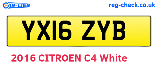 YX16ZYB are the vehicle registration plates.