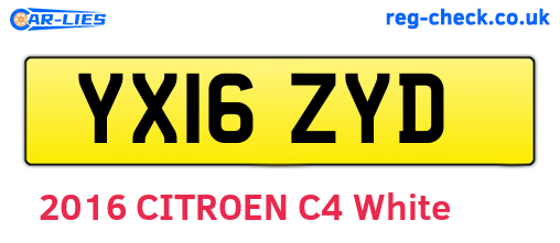 YX16ZYD are the vehicle registration plates.