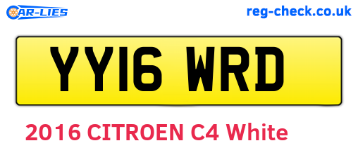 YY16WRD are the vehicle registration plates.