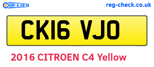 CK16VJO are the vehicle registration plates.