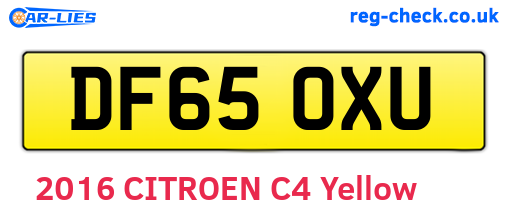 DF65OXU are the vehicle registration plates.