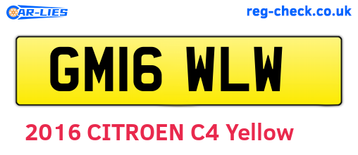 GM16WLW are the vehicle registration plates.