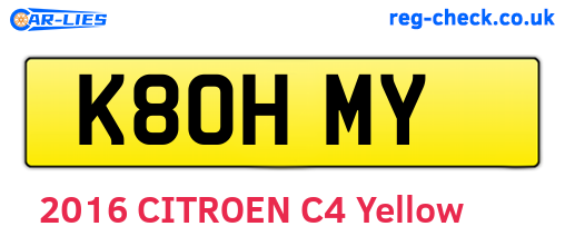 K80HMY are the vehicle registration plates.