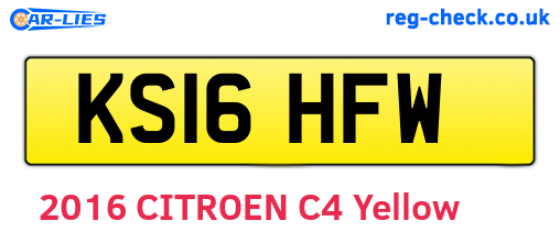 KS16HFW are the vehicle registration plates.