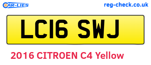 LC16SWJ are the vehicle registration plates.