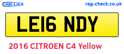 LE16NDY are the vehicle registration plates.