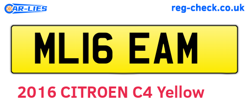 ML16EAM are the vehicle registration plates.