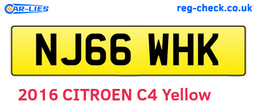 NJ66WHK are the vehicle registration plates.
