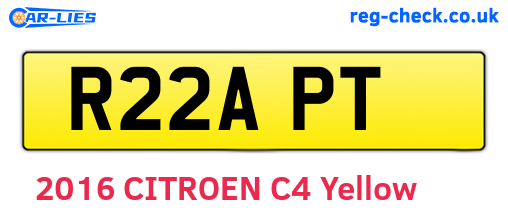 R22APT are the vehicle registration plates.