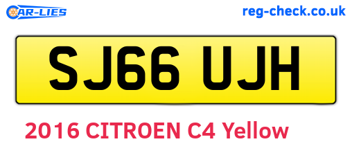 SJ66UJH are the vehicle registration plates.