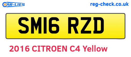 SM16RZD are the vehicle registration plates.