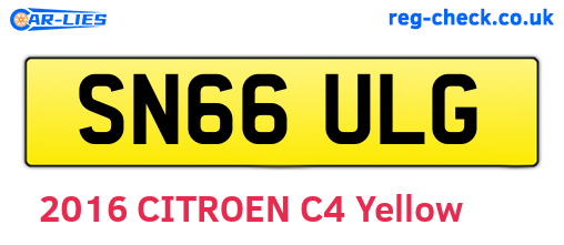 SN66ULG are the vehicle registration plates.