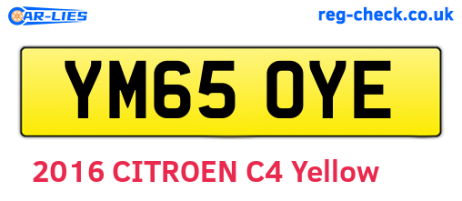 YM65OYE are the vehicle registration plates.
