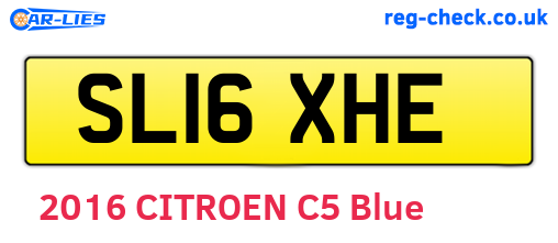 SL16XHE are the vehicle registration plates.