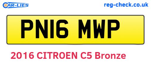 PN16MWP are the vehicle registration plates.