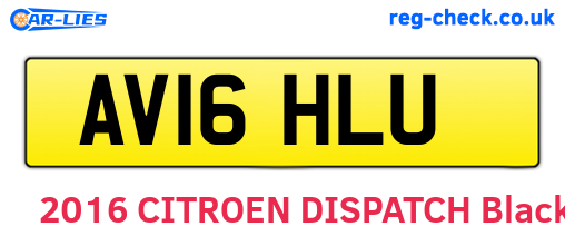AV16HLU are the vehicle registration plates.