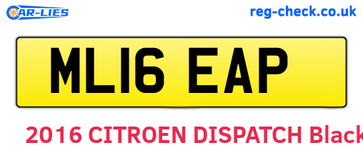 ML16EAP are the vehicle registration plates.