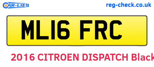 ML16FRC are the vehicle registration plates.