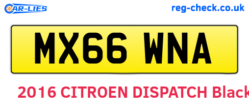 MX66WNA are the vehicle registration plates.