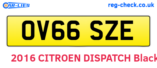 OV66SZE are the vehicle registration plates.