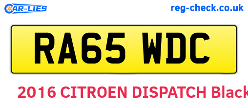 RA65WDC are the vehicle registration plates.